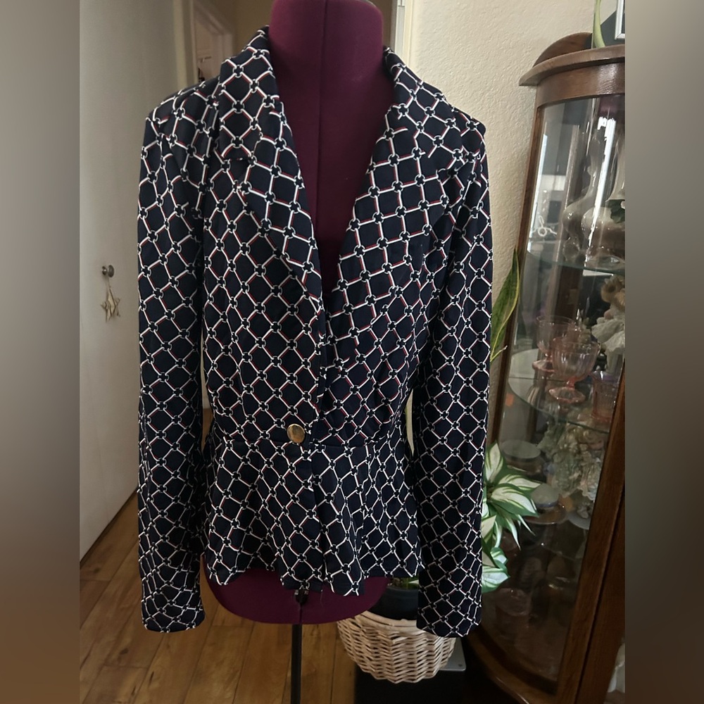 Long Sleeve Jacket/ Blazer. One Button Front